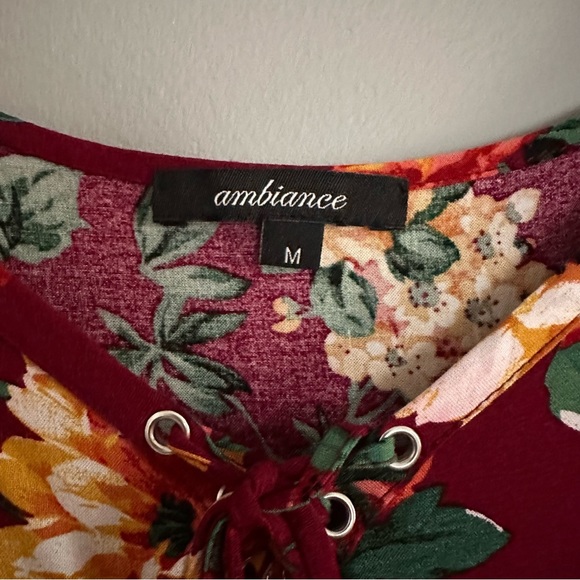 Maroon Floral Romper - Picture 4 of 5